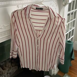 Striped button down